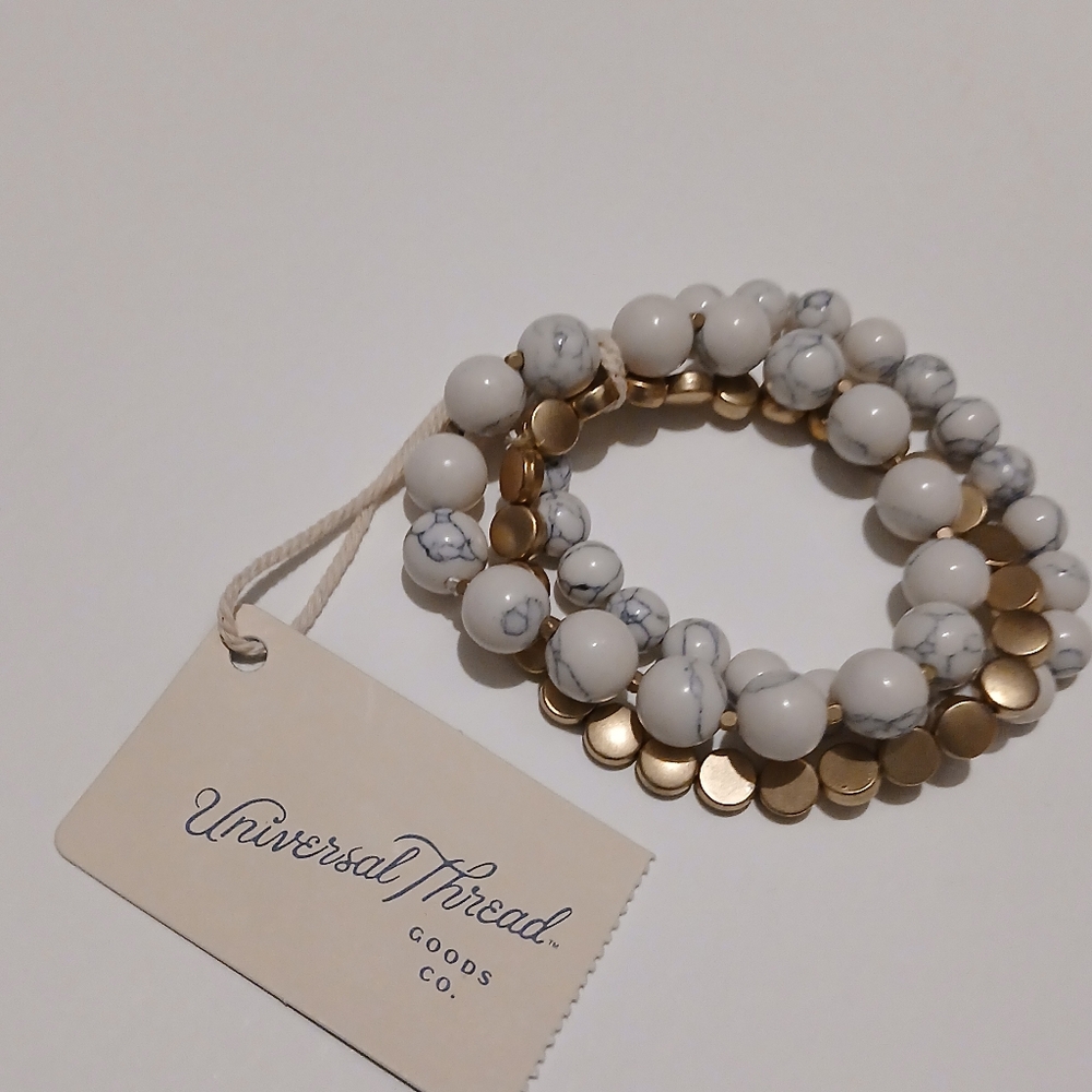 Universal Thread Genuine Stone Beads Layer Stretc… - image 1